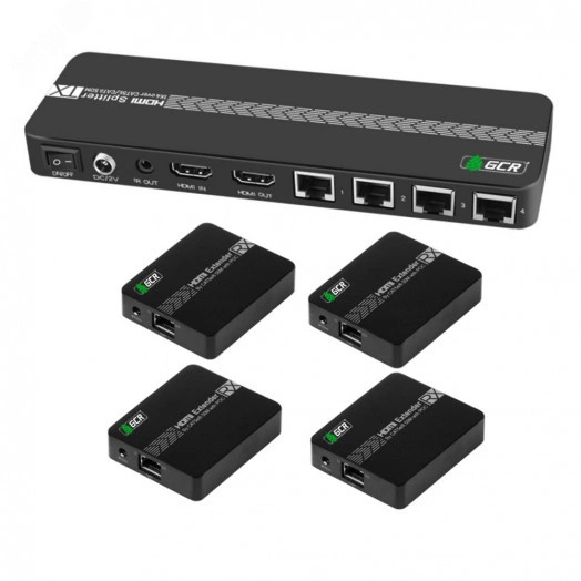 Хаб HDMI v1.4 через LAN кабель на 8 HDMI, до 50 м., удлинитель ИК