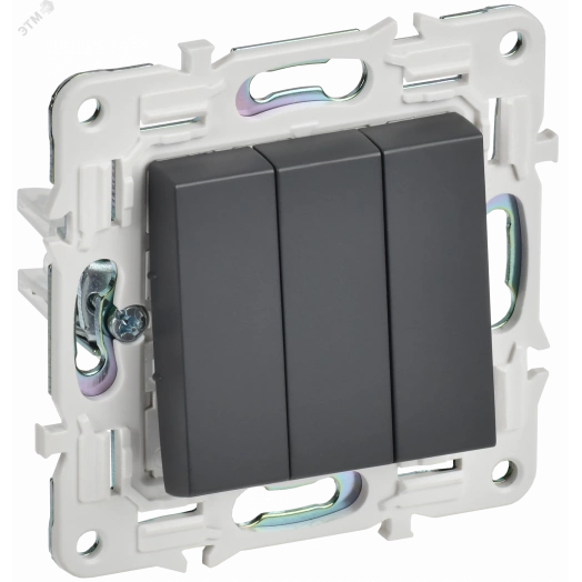 SKANDY Выключатель 3-клавишный 10А SK-V11T титан IEK