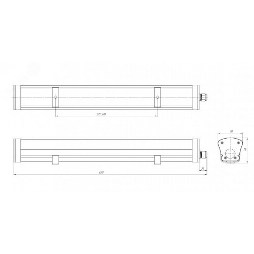 Светодиодный светильник Diora LPO/LSP 19/2100 Mini-6 opal 2100лм 19Вт 4000K IP65 0.7PF 90Ra Кп