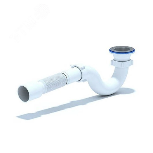 Сифон для душевого поддона 1 1/2'x90, h=65 с переходной трубой 45' 40/50 хром