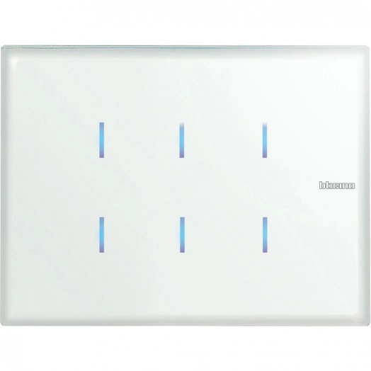 KNX Axolute. Сенсорная панель управления 6-канальная, стекло, Whice