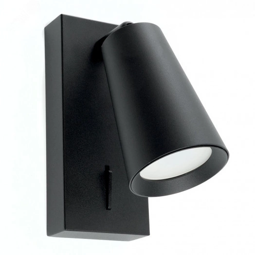 Светильник ДБО GU10 без лампы наклонный с выключателем черный