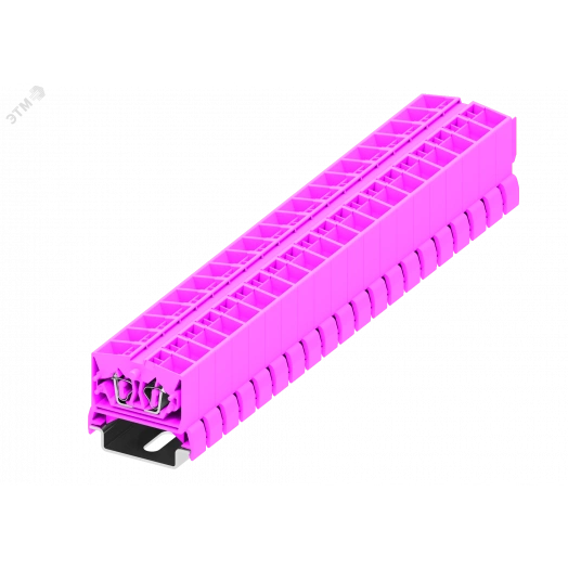 Клемма TB 2-2 на DIN-35, фронт.подключение, сечение 2,5 мм. кв., розовый.