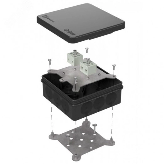 Коробка огнестойкая для о/п двухкомпонентная 60-0303-9005-FR6.0-4 Е15-Е120 100х100х40