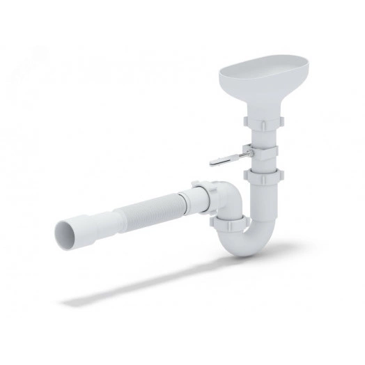 Сифон для мойки АНИ 1 1/2' x 40 прямоточный с разрывом струи с гибкой трубой 40х40/50