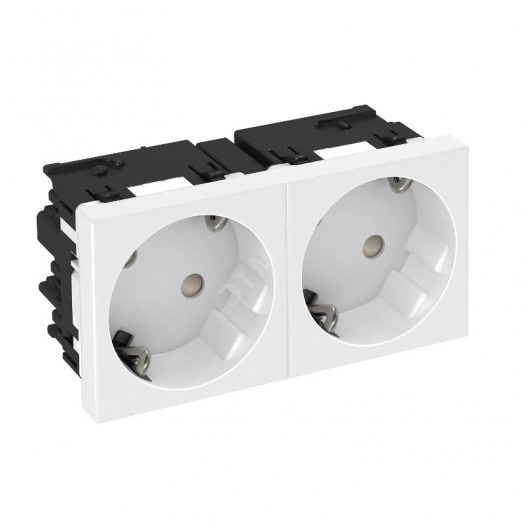 Розетка двойная 33° Modul45connect, 250 В, 16A (красный)