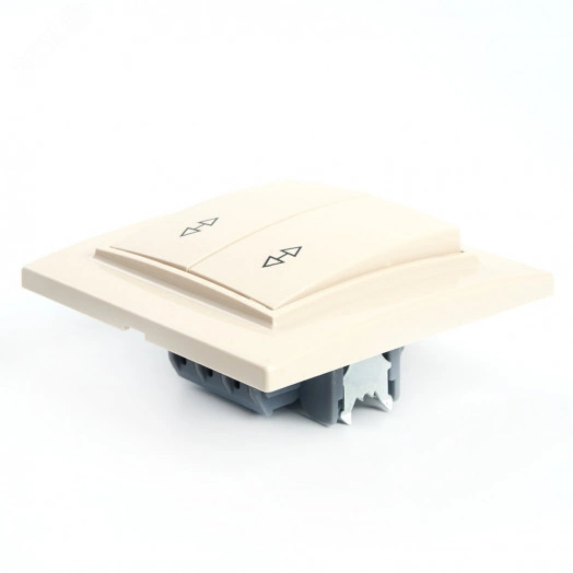 Переключатель двухклавишный, 250В, 10А, серия Эрна, слоновая кость, Stekker