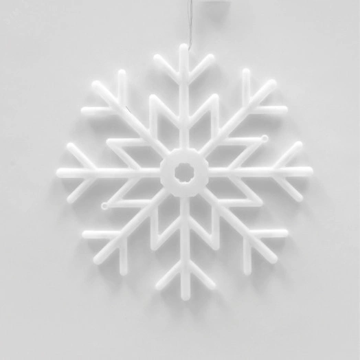 Фигура светодиодная Снежинка 40х40см Подвесная 48 светодиодов RGB свет Провод прозрачный   ULD-H4040-048/DTA RGB IP20 SNOWFLAKE TM Uniel