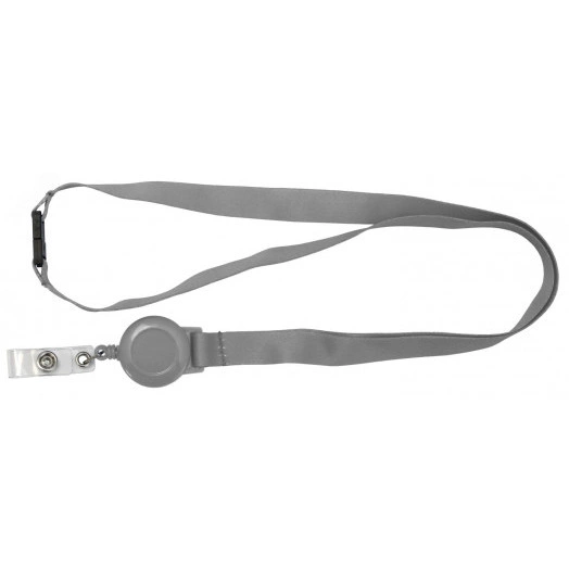 Ремешок с пряжкой и ретрактором серый