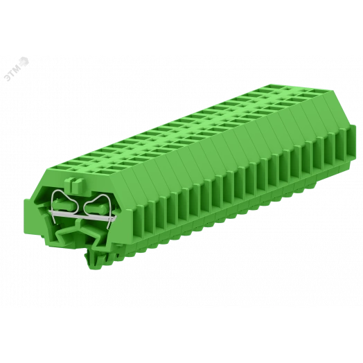 Клемма TB 1-1 с бок. подключ. с защелк. ножками, сечение 1,5 мм. кв., зеленая