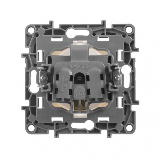 Механизм розетки 1-м СП Etika 16А IP20 250В 2P+E с заземл. немецк. стандарт винт. клеммы бел. Leg 672221