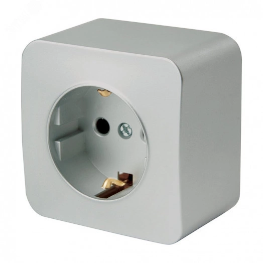 Розетка одноместная с/з 250В 10А серия София серебро STEKKER