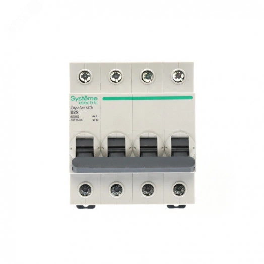 Выключатель автоматический четырехполюсный (АВ) B 25А 4P 6kA 400В City9 Set