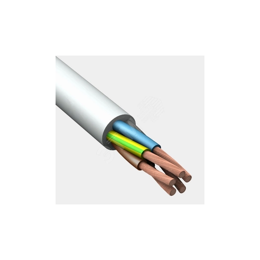 Провод ПВС 4х10+1x10 белый ТРТС