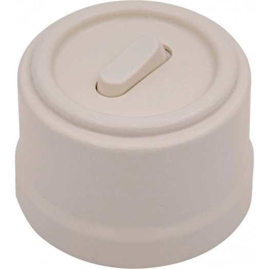 Выключатель Лизетта 1-кл. перекрестный, пластик, цвет Песочное золото (клавишный)