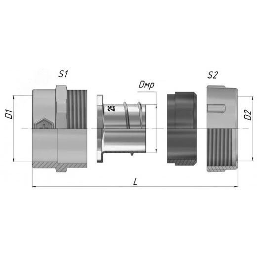 Муфта трубная МТ  20-М (3/4) У2 IP43 (уп.2шт) ГОФРОМАТИК