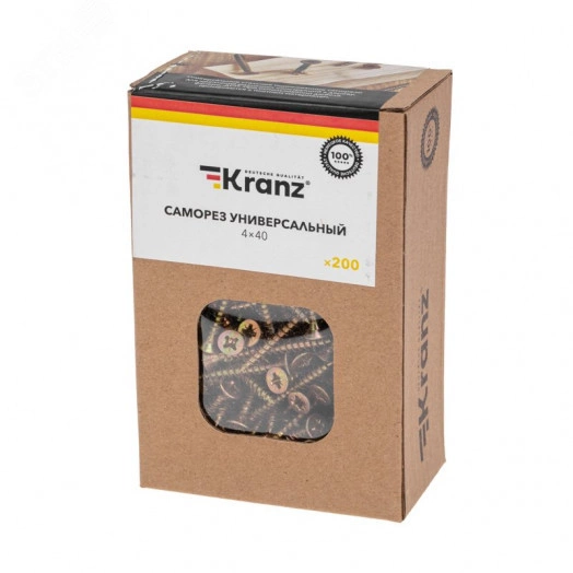 Саморез универсальный 4х40, желтый цинк, короб (200 шт/уп)