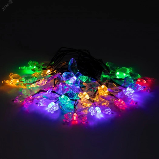 Садовая гирлянда на солнечной батарее Бабочки 20 LED 5,8 метра ERASF22-15 ЭРА