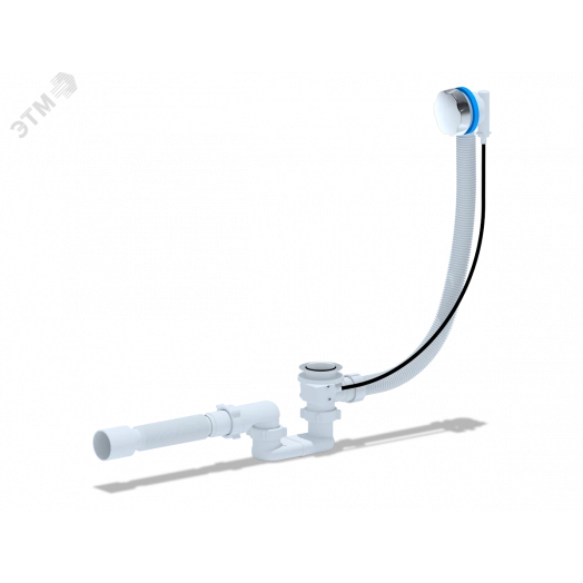 Перелив полуавтомат с плоским сифоном, с гибкой трубой 375х40х50 580мм (ручка металл)