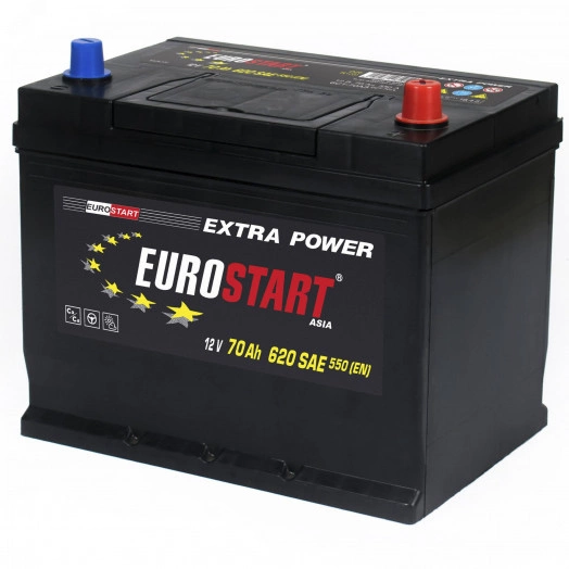 Аккумулятор автомобильный EUROSTART Extra Power Asia 70Ah R+ (нижний борт)