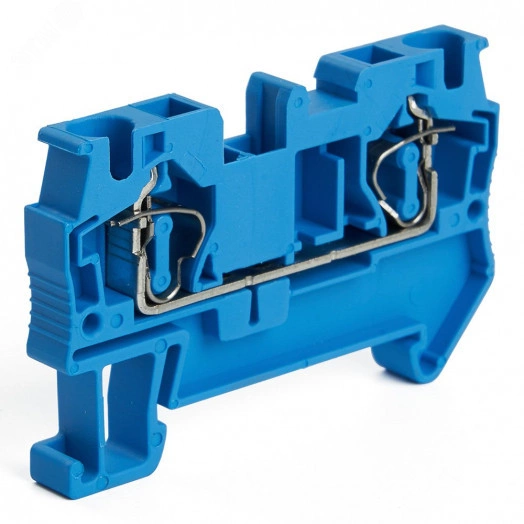 Зажим пружинный, 2-проводной проходной ЗНИ - 6,0, JXB ST 6, синий LD552-2-60