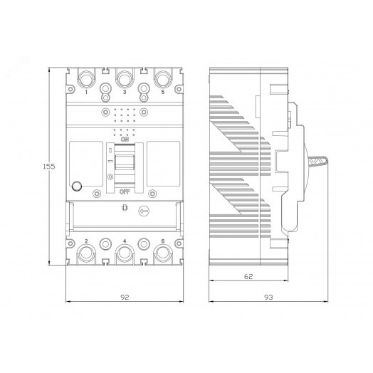 Выключатель автоматический YON MGS160 3P 50,4-63A 36kA