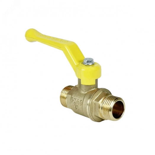 Кран шаровой для газа 11Б27фтМ 3/4' НР латунный ручка рычаг