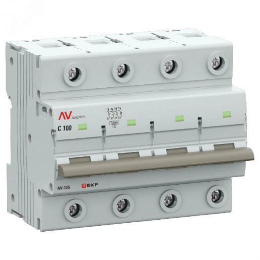 Выключатель автоматический AV-125 4P 125A (D) 10kA EKF AVERES
