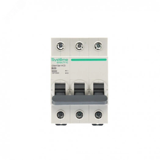 Выключатель автоматический трехполюсный (АВ) B 20А 3P 6kA 400В City9 Set