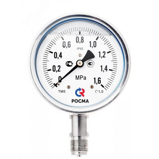 Манометр коррозионностойкий виброустойчивый радиа ьный тм-521р 0-1mpa 100мм g1/2 кл. т. 1.0. готовый к гидрозаполнению, безопасное исполнение.Корпус имеханизм- нержавеющая сталь.В сборе с разделителеммембранным PM-M31G-DN25
