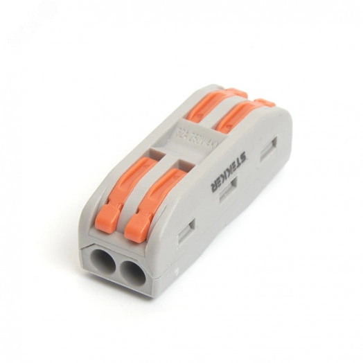 Клемма монтажная для фазных проводников, 2 контактные группы,(DIY упак 5 шт), LD222-422