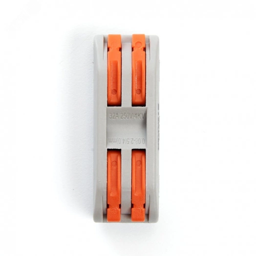 Клемма монтажная для фазных проводников, 2 контактные группы,(DIY упак 5 шт), LD222-422