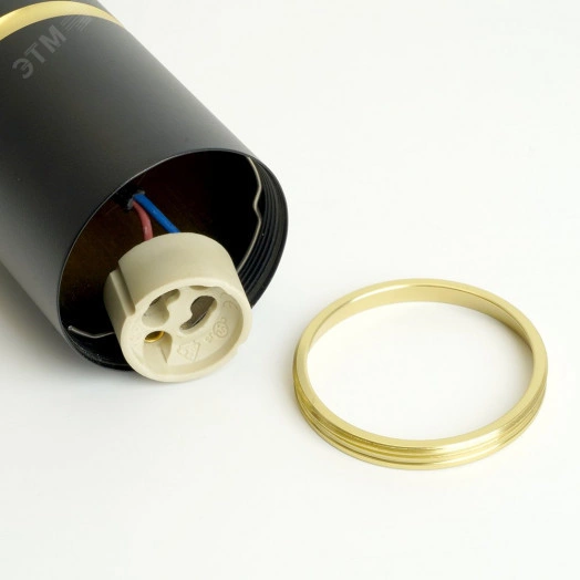 Светильник ДСО GU10 без лампы на подвесе черный золото