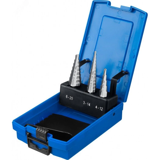 Набор ступенчатых сверл, 3 шт., 3-20мм, Профессионал