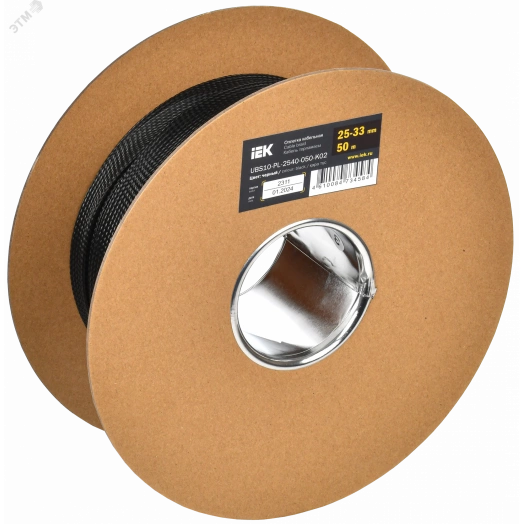 Оплетка кабельная 25-33мм полиэстер 50м черная IEK