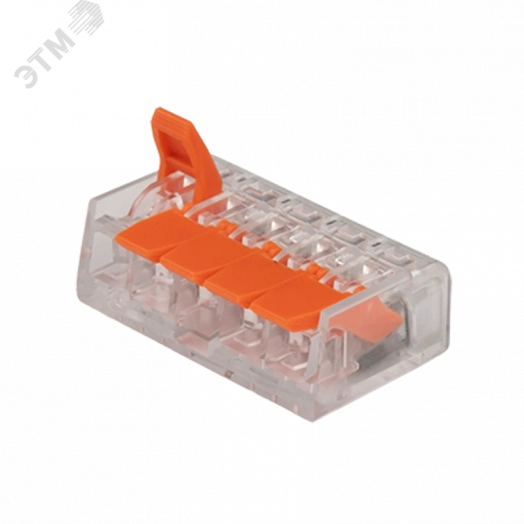 Клеммы монтажные многоразовые  PTC-5P 221-415 450V 32A 0,14-4.0mm2,  5 отверстий, прозрачные / 50шт.