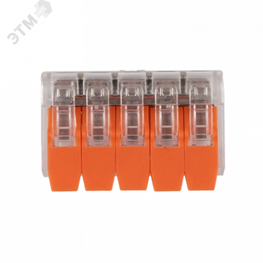 Клеммы монтажные многоразовые  PTC-5P 221-415 450V 32A 0,14-4.0mm2,  5 отверстий, прозрачные / 50шт.