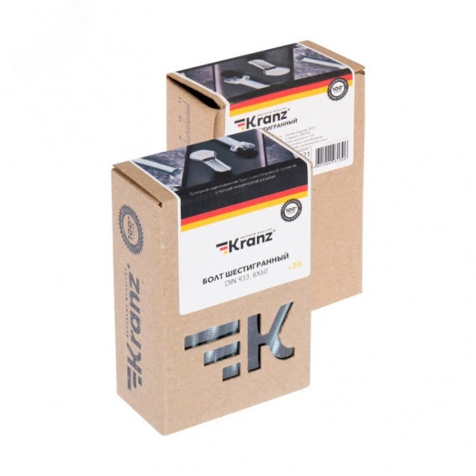 Болт шестигранный DIN 933. 8.0х60мм (20 шт/уп)