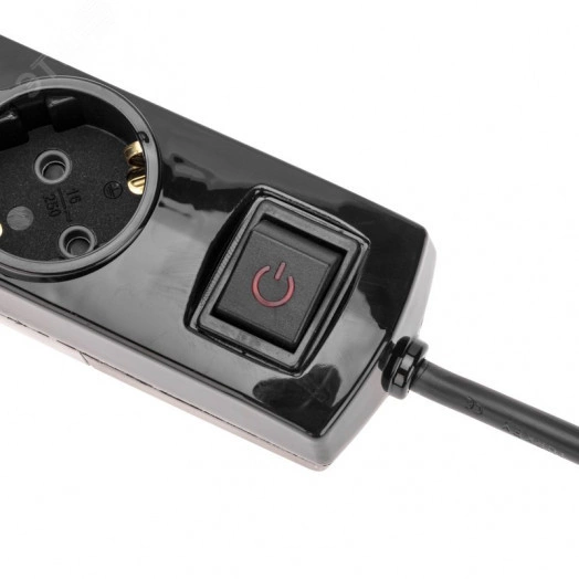 Удлинитель PREMIUM 3 гнезда, 3 м, 3х1,5 мм2, с/з, с выключателем, черный