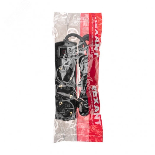 Удлинитель PREMIUM 3 гнезда, 3 м, 3х1,5 мм2, с/з, с выключателем, черный