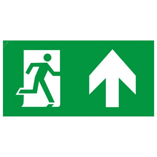 Пиктограмма бэклит для аварийного светильника SSA-103 259x135мм Человек-стрелка-вверх зеленая INFO-SSA-127