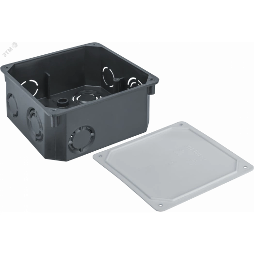 Коробка NSS-DB-SW-100-100-50-BL распаячная скрытого монтажа с крышкой черная 100х100х50