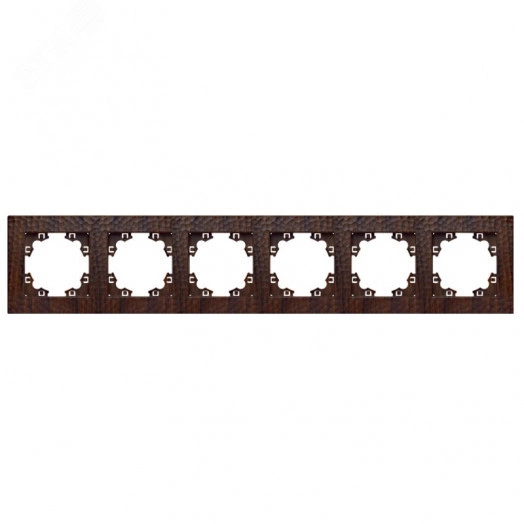 Рамка фактурная 6 постов универсальная UNIVersal Афина венге (еврослот)