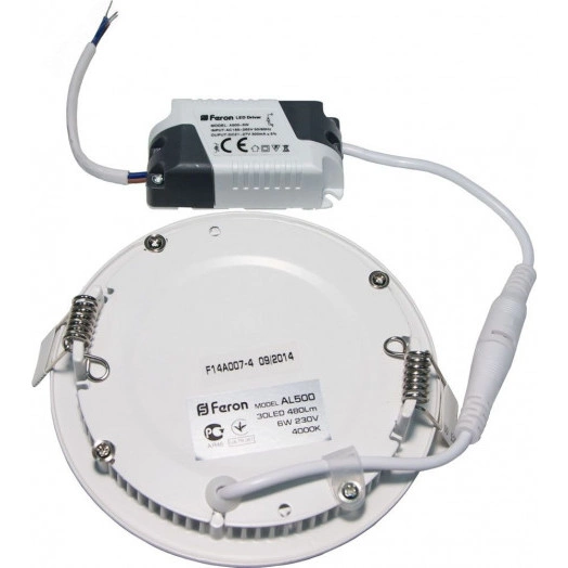 Светильник светодиодный ДВО-6w 6400K 490Лм slim белый