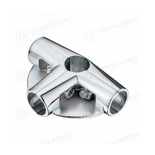 Соединитель 4-х труб с 2-мя площадками для полок. хром (1 шт) - пакет Tech-Krep