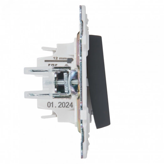 SKANDY Выключатель 1-клавишный проходной 10А SK-V02G графит IEK