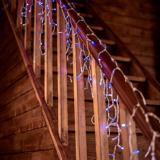 Бахрома светодиодная с эффектом мерцания 25м Соединяемая 440 светодиодов ULD-B25006-440/TTK BLUE-WHITE IP44  Синий и белый свет Провод прозрачный