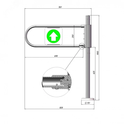 Створка для калитки 01Т - 690 мм