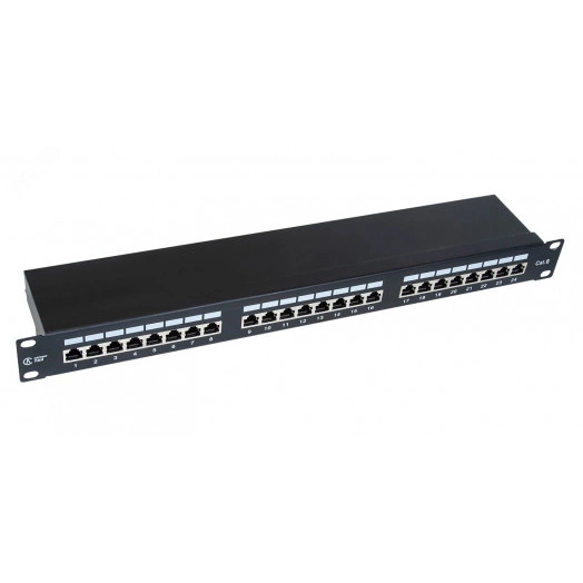 Панель коммутационная СегментЛАН Cat6 1U, 24 порта, FTP, RJ45, черная
