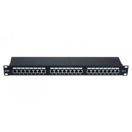 Панель коммутационная СегментЛАН Cat6 1U, 24 порта, FTP, RJ45, черная